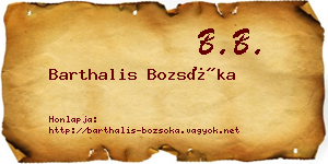 Barthalis Bozsóka névjegykártya